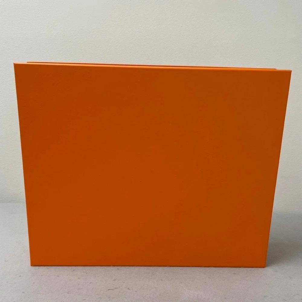 Hermes Large Storage Box Orange Authentic With Care Booklets 17.75x14.5x4
